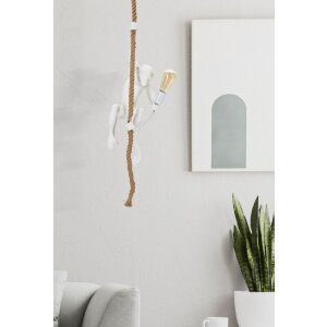 Mauro Ferretti lámpara de techo mono E27 Ø 27x32x60 cm blanco marrón
