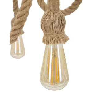 Mauro Ferretti plafón cuerda círculo 6 luces E27 Ø 64x90 cm marrón negro