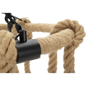 Mauro Ferretti plafón cuerda círculo 6 luces E27 Ø 64x90 cm marrón negro