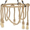 Mauro Ferretti plafón cuerda círculo 6 luces E27 Ø 64x90 cm marrón negro