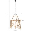 Mauro Ferretti plafón cuerda círculo 6 luces E27 Ø 64x90 cm marrón negro