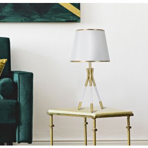 Mauro Ferretti lámpara de mesa Triply E27 Ø 28x57 cm oro blanco