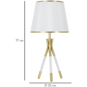 Mauro Ferretti lámpara de mesa Triply E27 Ø 28x57 cm oro blanco