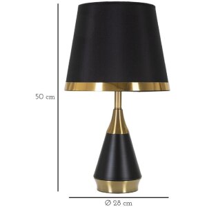 Mauro Ferretti lámpara de mesa Blacky E27 Ø 28x50 cm oro negro