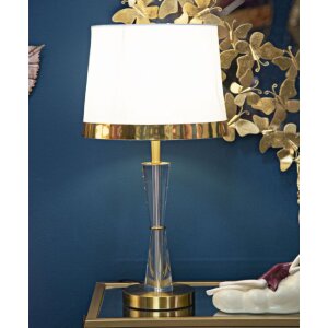 Mauro Ferretti lámpara de mesa Kristal E27 Ø 30x56 cm oro blanco