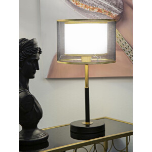 Mauro Ferretti lámpara de mesa niveles E27 Ø 25x48 cm oro negro
