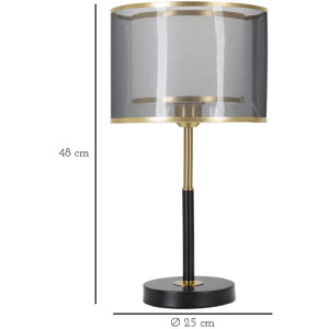 Mauro Ferretti lámpara de mesa niveles E27 Ø 25x48 cm oro negro