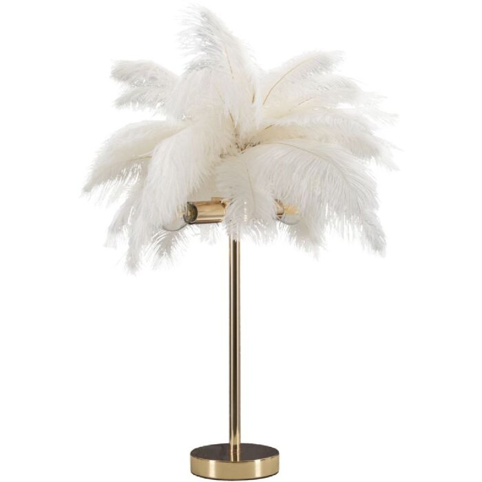 Mauro Ferretti lámpara de mesa palmera 2 luces E14 Ø 40x55 cm oro blanco