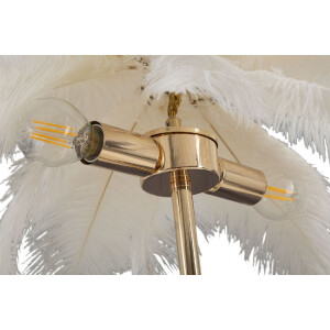 Mauro Ferretti lámpara de mesa palmera 2 luces E14 Ø 40x55 cm oro blanco