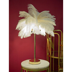 Mauro Ferretti lámpara de mesa palmera 2 luces E14 Ø 40x55 cm oro blanco