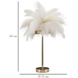 Mauro Ferretti lámpara de mesa palmera 2 luces E14 Ø 40x55 cm oro blanco