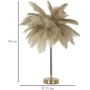 Mauro Ferretti lámpara de mesa palmera 2 luces E14 Ø 55x60 cm oro camel