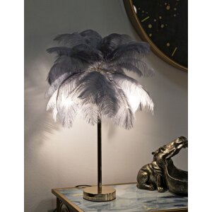 Mauro Ferretti lámpara de mesa palmera 2 luces E14 Ø 55x60 cm gris oro