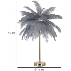 Mauro Ferretti lámpara de mesa palmera 2 luces E14 Ø 55x60 cm gris oro