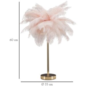 Mauro Ferretti lámpara de mesa palmera 2 luces E14 Ø 40x55 cm oro rosa