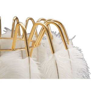 Mauro Ferretti lámpara de mesa soporte pluma E27 Ø 40x60 cm oro blanco