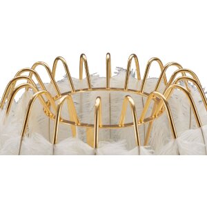 Mauro Ferretti lámpara de mesa soporte pluma E27 Ø 40x60 cm oro blanco