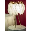 Mauro Ferretti lámpara de mesa soporte pluma E27 Ø 40x60 cm oro blanco