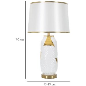 Mauro Ferretti lámpara de mesa cerámica E27 Ø 40x70 cm oro blanco