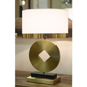 Mauro Ferretti lámpara de mesa Coin E270 Ø 30x53 cm oro blanco