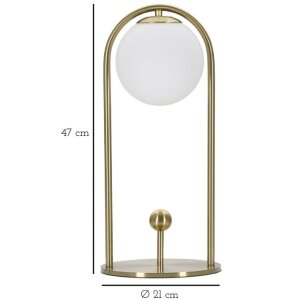 Mauro Ferretti lámpara de mesa Glamy Arc E14 Ø 21x47 cm oro blanco