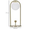 Mauro Ferretti lámpara de mesa Glamy Arc E14 Ø 21x47 cm oro blanco