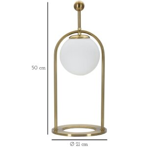 Mauro Ferretti lámpara de mesa Glamy Arc E14 Ø 21x50 cm oro blanco