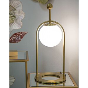 Mauro Ferretti lámpara de mesa Glamy Arc E14 Ø 21x50 cm oro blanco
