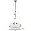 Mauro Ferretti Plafón Japón cuadrado 4 luces E27 45x45x20 cm blanco oro