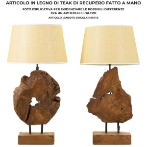 Mauro Ferretti lámpara de mesa Kepala E27 Ø 35x69 cm marrón