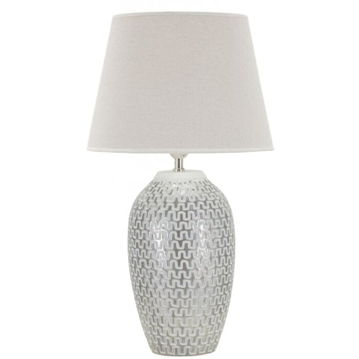 Mauro Ferretti lámpara de mesa wave E27 Ø 35x65 cm blanco plata