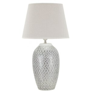 Mauro Ferretti lámpara de mesa wave E27 Ø 35x65 cm blanco plata