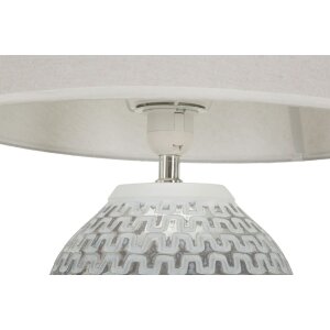 Mauro Ferretti lámpara de mesa wave E27 Ø 35x65 cm blanco plata