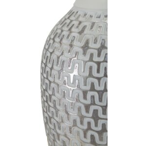 Mauro Ferretti lámpara de mesa wave E27 Ø 35x65 cm blanco plata