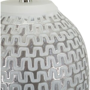 Mauro Ferretti lámpara de mesa wave E27 Ø 35x65 cm blanco plata