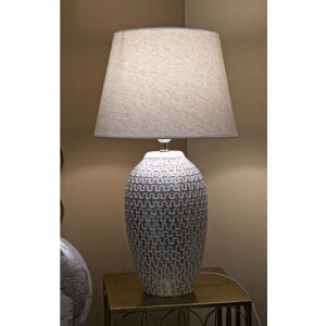 Mauro Ferretti lámpara de mesa wave E27 Ø 35x65 cm blanco plata