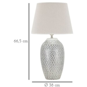 Mauro Ferretti lámpara de mesa wave E27 Ø 35x65 cm blanco plata