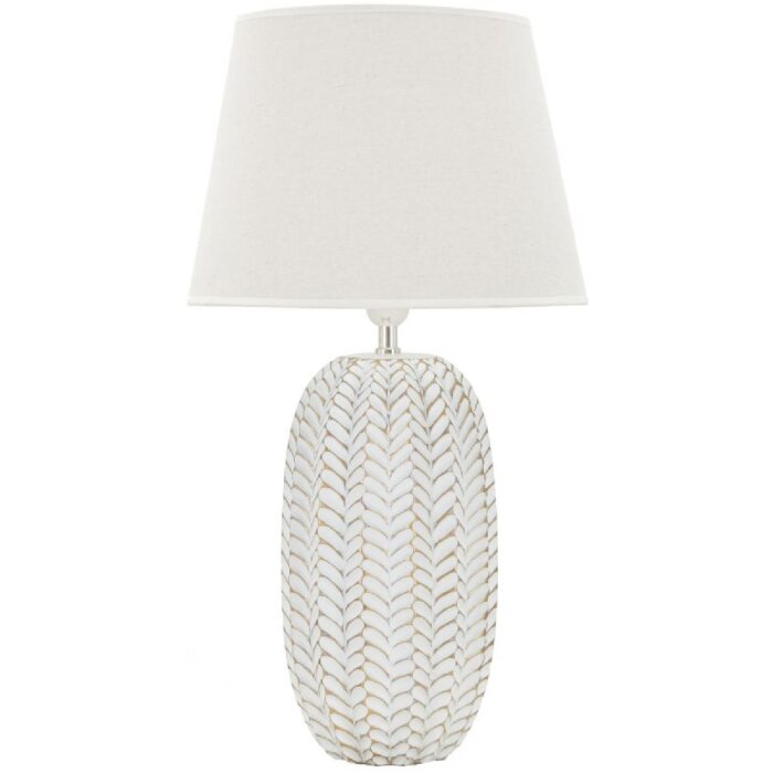 Mauro Ferretti lámpara de mesa hoja E27 Ø 35x65 cm oro blanco