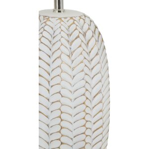 Mauro Ferretti lámpara de mesa hoja E27 Ø 35x65 cm oro blanco