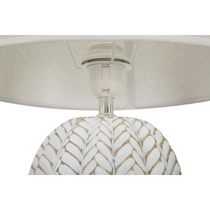 Mauro Ferretti lámpara de mesa hoja E27 Ø 35x65 cm oro blanco