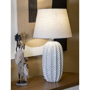 Mauro Ferretti lámpara de mesa hoja E27 Ø 35x65 cm oro blanco