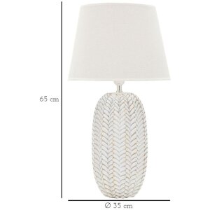 Mauro Ferretti lámpara de mesa hoja E27 Ø 35x65 cm oro blanco