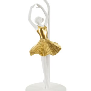 Mauro Ferretti lámpara de mesa bailarina E27 Ø 28x64 cm oro blanco