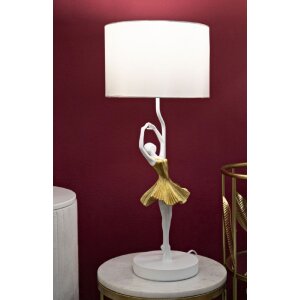 Mauro Ferretti lámpara de mesa bailarina E27 Ø 28x64 cm oro blanco
