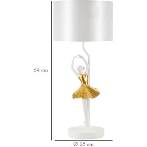 Mauro Ferretti lámpara de mesa bailarina E27 Ø 28x64 cm oro blanco