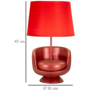 Mauro Ferretti lámpara de mesa de mediados de siglo E27 26x43 cm rojo