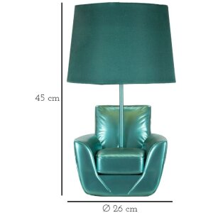 Mauro Ferretti lámpara de mesa de mediados de siglo E27 26x43 cm turquesa