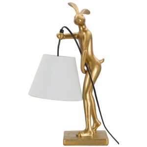 Mauro Ferretti Lámpara de mesa Conejos E14 26x16x47 cm dorado blanco