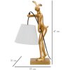 Mauro Ferretti Lámpara de mesa Conejos E14 26x16x47 cm dorado blanco