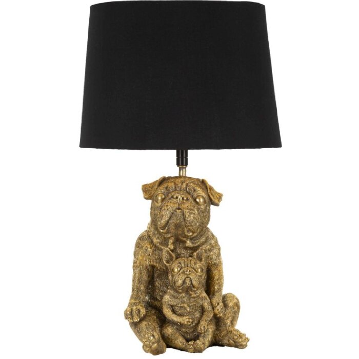 Mauro Ferretti Lámpara de mesa perro E27 26x43,8 cm dorado negro